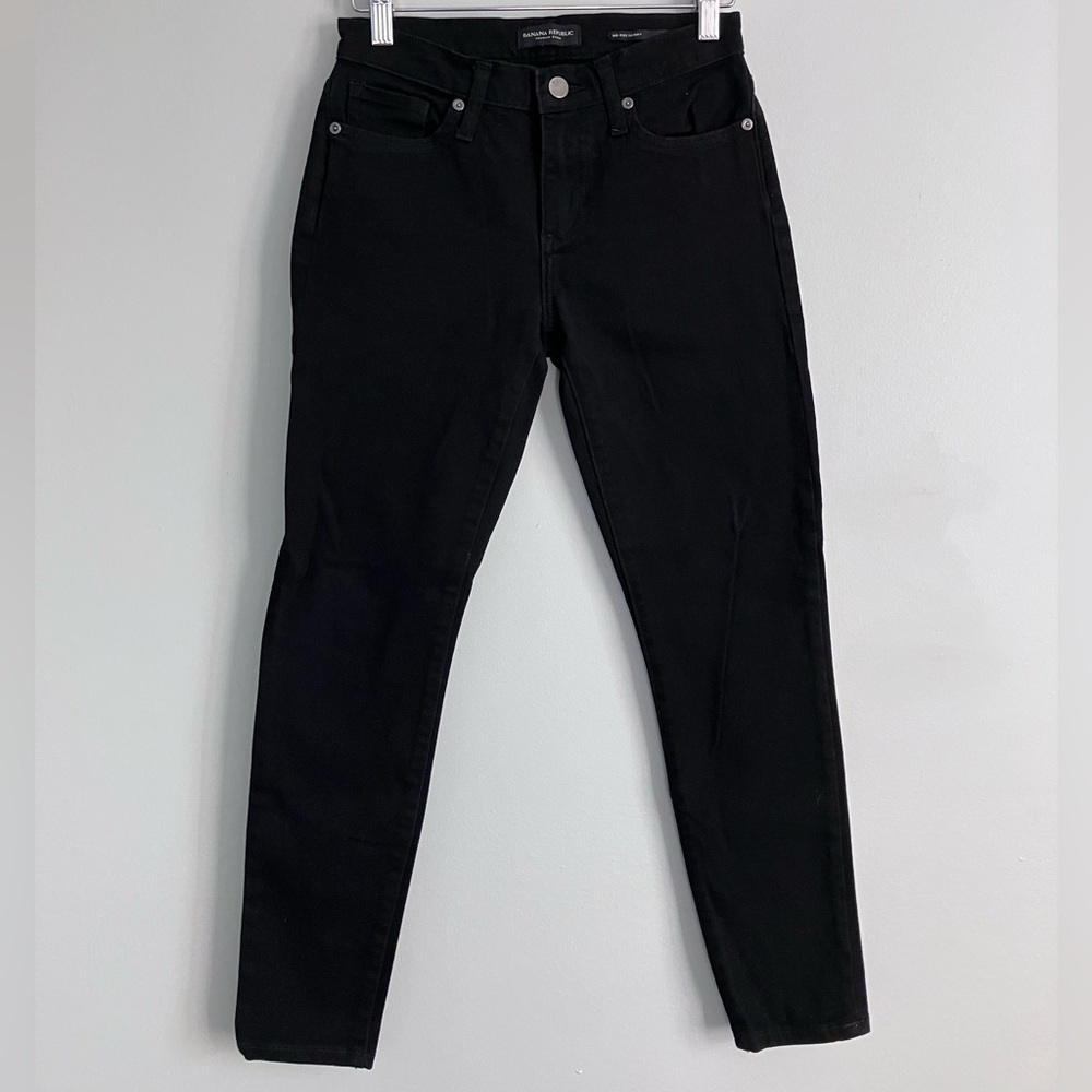 BANANA REPUBLIC Black Mid-Rise Skinny Jeans Size 25